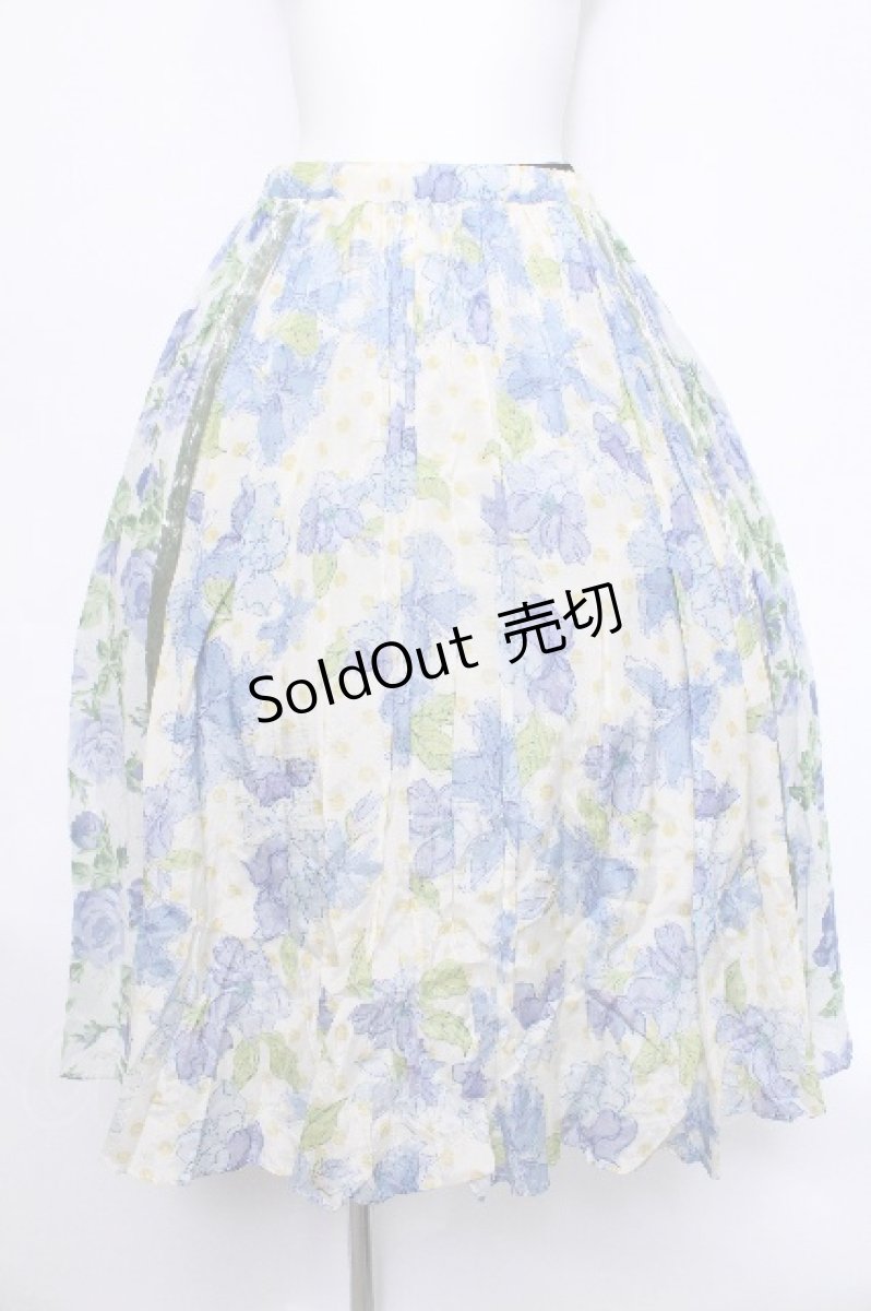 画像1: Jane Marple Dans Le Salon / Water flowerスカート  ブルー S-26-05-19-051-JM-SK-AS-ZS (1)