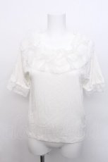 画像1: axes femme / ドット×チュールフリルプルオーバー  白 S-26-05-19-007-AX-TO-HR-ZS (1)