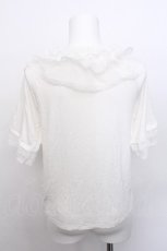 画像2: axes femme / ドット×チュールフリルプルオーバー  白 S-26-05-19-007-AX-TO-HR-ZS (2)