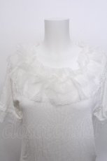 画像3: axes femme / ドット×チュールフリルプルオーバー  白 S-26-05-19-007-AX-TO-HR-ZS (3)