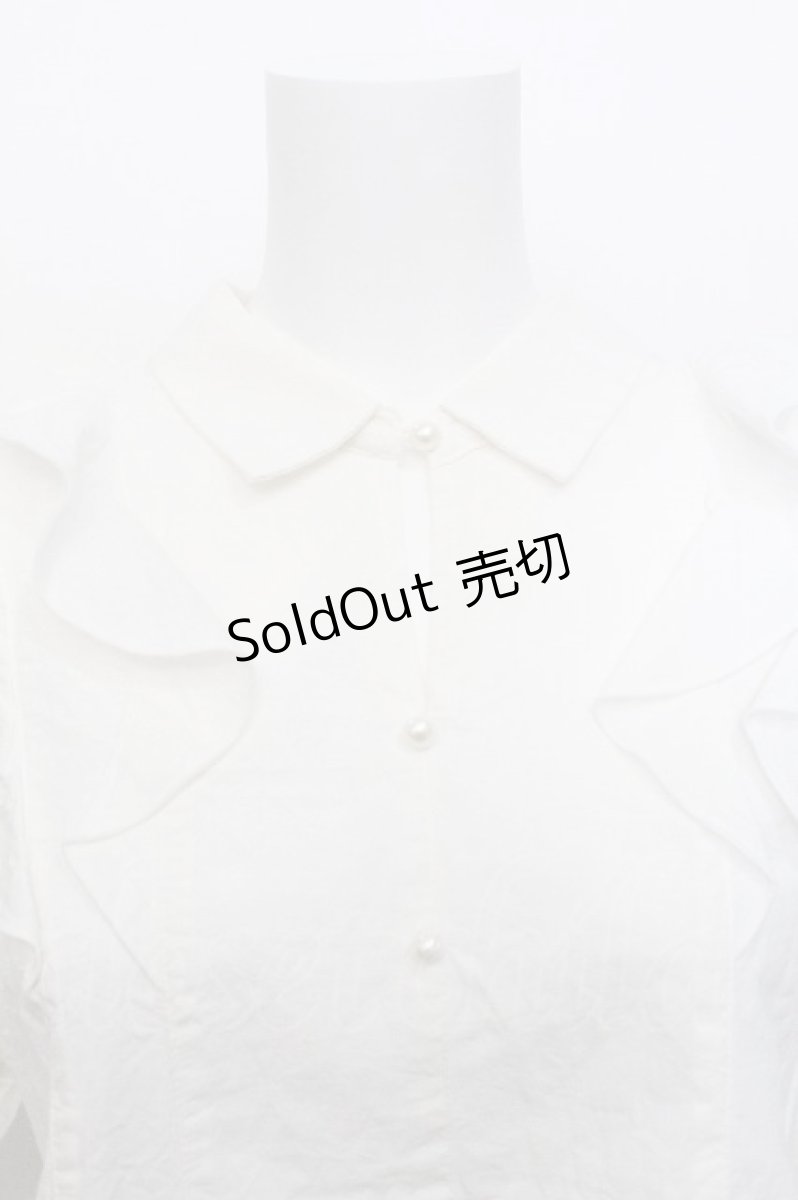 画像3: axes femme / フリルブラウス  白 S-26-05-19-011-AX-BL-HR-ZS (3)
