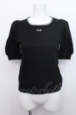 画像1: MILK / ロゴ刺繍パフ袖Tシャツ  黒 S-26-05-19-016-ML-TS-HR-ZS (1)