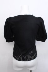 画像2: MILK / ロゴ刺繍パフ袖Tシャツ  黒 S-26-05-19-016-ML-TS-HR-ZS (2)