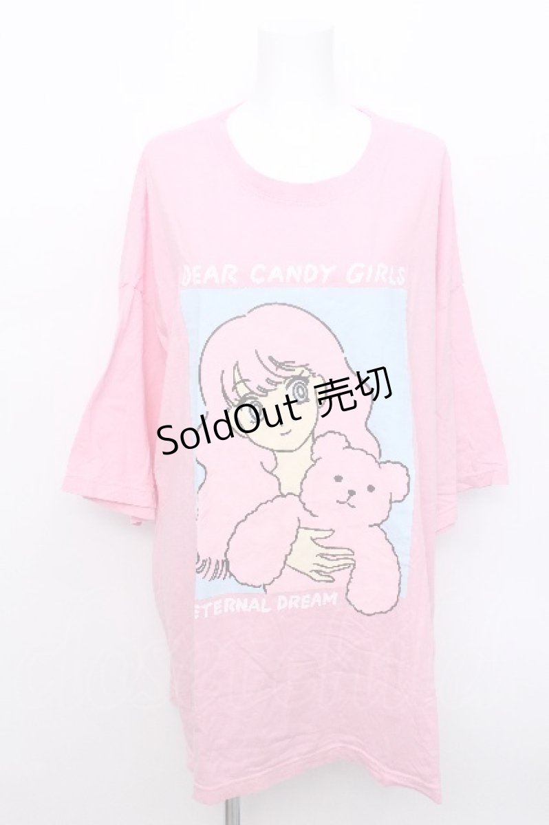 画像1: Candy Stripper / DEAR CANDY GIRLS BIGBIG Tシャツ 2 ピンク S-26-05-19-024-PU-TO-HR-ZS (1)