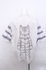 画像2: PUNK / 猫プリントZIPデザインシャツ  白 S-26-05-19-026-PU-BL-HR-ZS (2)