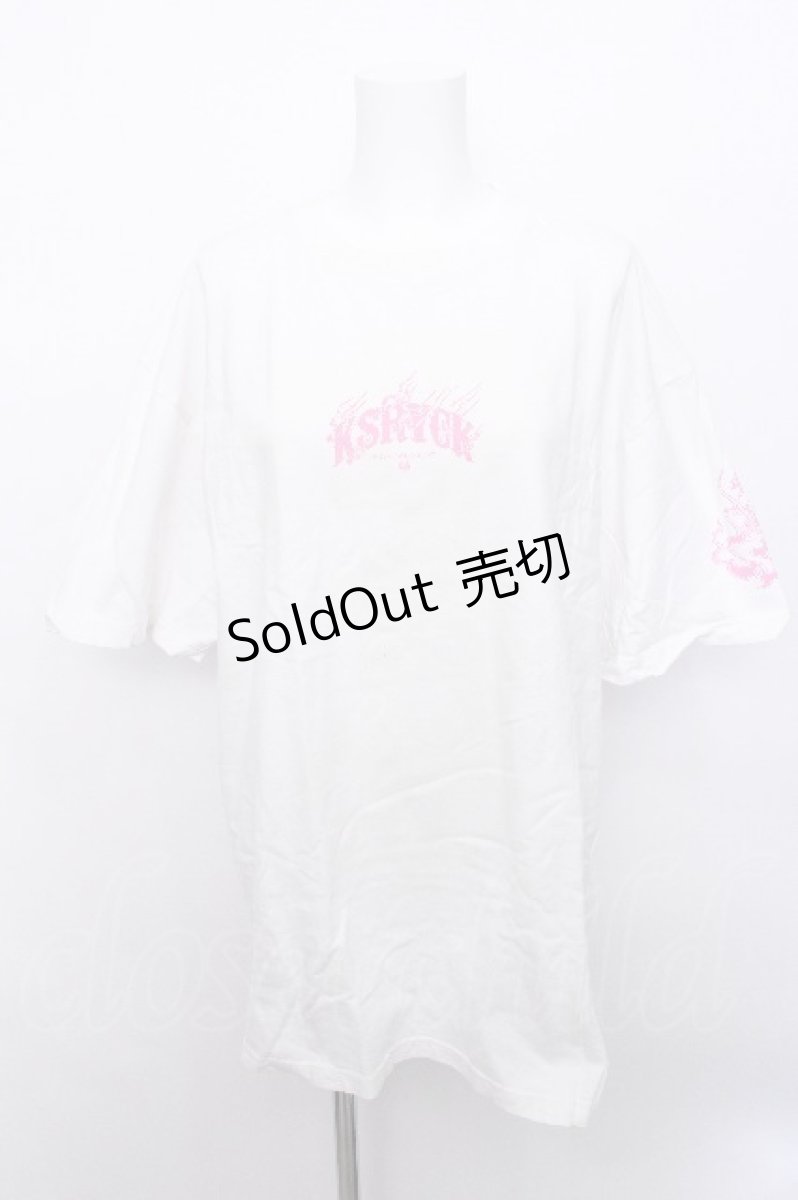 画像1: KRY CLOTHING / 「TAKO」BIGTシャツ  白ｘピンク S-26-05-19-027-PU-TS-HR-ZS (1)