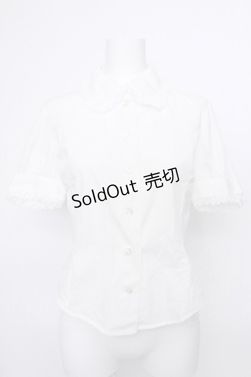 画像1: MILK / レース半袖ブラウス  白 S-26-05-20-007-ML-BL-HR-ZS (1)