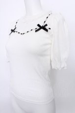画像3: Ank Rouge / チュール切り替えテレコTシャツ  白 S-26-05-20-011-CA-TO-HR-ZS (3)