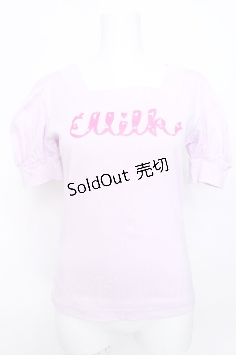 画像1: MILK / Ribbon MILK Tee  ラベンダー S-26-05-20-014-ML-TS-HR-ZS (1)