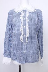 画像1: MILK / チェックブラウス  ブルー S-26-05-20-018-ML-BL-AS-ZS (1)
