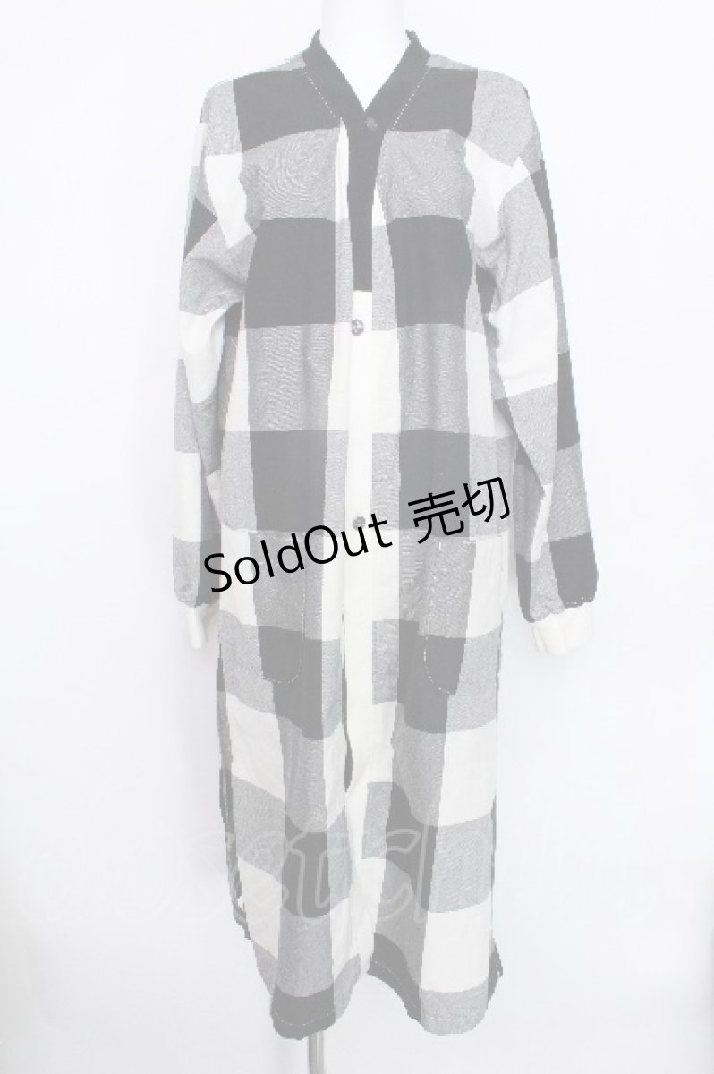 画像1: MILKBOY / ブロックチェックカーディガン  黒ｘ白 S-26-05-20-022-MB-TO-SZ-ZS (1)