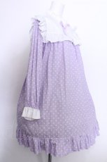 画像2: Nile Perch / ドット柄スクエアカラーカットワンピース  ラベンダー S-26-05-22-021-LO-OP-HR-ZS (2)