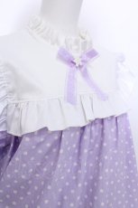 画像5: Nile Perch / ドット柄スクエアカラーカットワンピース  ラベンダー S-26-05-22-021-LO-OP-HR-ZS (5)