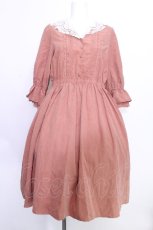 画像1: axes femme POETIQUE / レース襟スエード調ワンピース  オレンジブラウン S-26-05-22-031-AX-OP-HR-ZS (1)