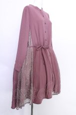 画像2: axes femme / サイドレース切替ワンピース  ピンク S-26-05-22-032-AX-BL-HR-ZS (2)