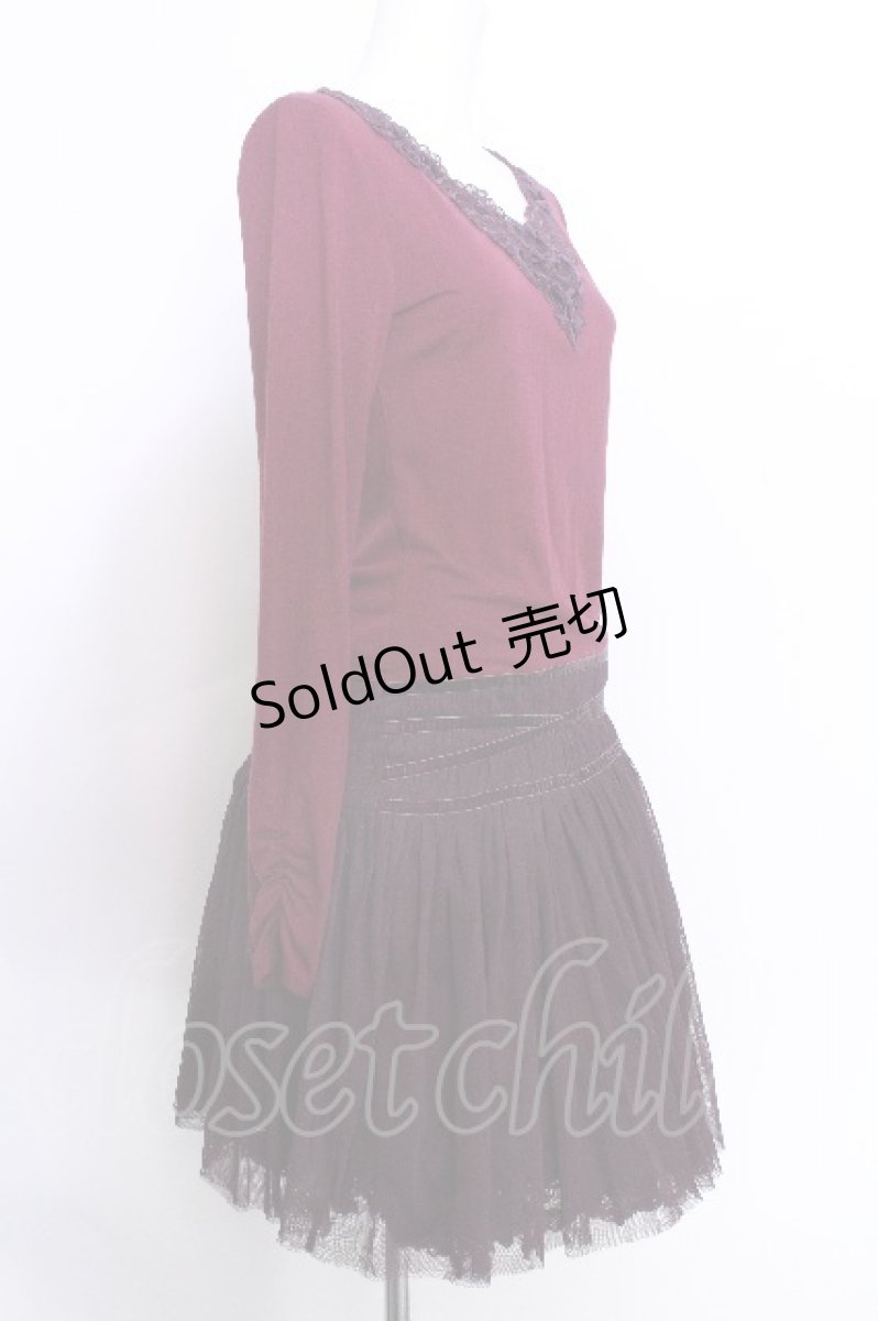 画像2: axes femme / 切替ワンピース  ワイン S-26-05-22-035-AX-TO-AS-ZS (2)