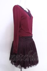 画像2: axes femme / 切替ワンピース  ワイン S-26-05-22-035-AX-TO-AS-ZS (2)