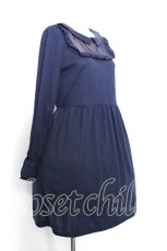 画像2: axes femme / /デコルテレース切替ワンピース  紺 S-26-05-22-043-AX-TO-HR-ZS (2)