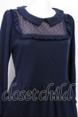 画像4: axes femme / /デコルテレース切替ワンピース  紺 S-26-05-22-043-AX-TO-HR-ZS (4)