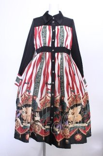ALICE and the PIRATES / Escape Beast柄シャツワンピース エンジ S-26