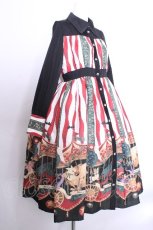 画像2: ALICE and the PIRATES / Escape Beast柄シャツワンピース  エンジ S-26-05-22-015-PA-SK-SZ-ZS (2)