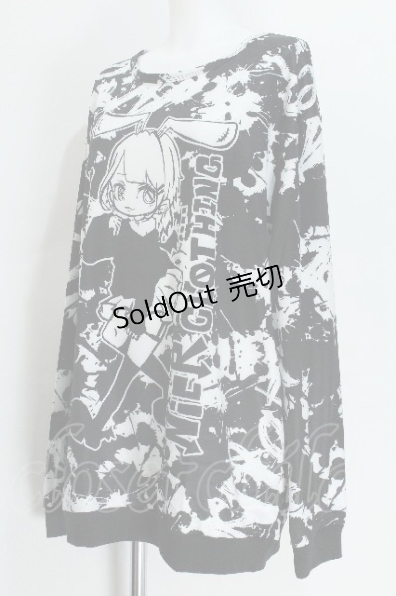 画像4: NieR Clothing / UNISEX PULLOVER プルオーバー 【BUNNY GIRL】  黒 S-26-05-24-019-PU-TO-TE-ZS (4)