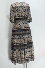 画像2: axes femme / フラワーパネル柄ワンピース  紺 S-26-05-24-023-AX-OP-AS-ZS (2)