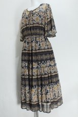 画像4: axes femme / フラワーパネル柄ワンピース  紺 S-26-05-24-023-AX-OP-AS-ZS (4)