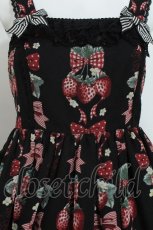 画像5: Angelic Pretty / Strawberry Dollジャンパースカート  黒 S-26-05-24-039-AP-OP-AS-ZS (5)