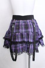 画像2: NieR Clothing / FRILL PURPLE CHECK SKIRT スカート  パープル S-26-05-24-053-PU-PA-TE-ZS (2)