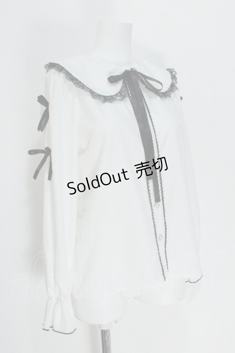 画像3: LOLITA / ブラウス  白ｘ黒 S-26-05-24-001-LO-BL-AS-ZS (3)