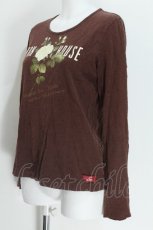 画像4: PINK HOUSE / メモリアルローズプリント長袖カットソー  ブラウン S-26-05-24-009-LO-TO-TE-ZS (4)