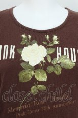 画像5: PINK HOUSE / メモリアルローズプリント長袖カットソー  ブラウン S-26-05-24-009-LO-TO-TE-ZS (5)