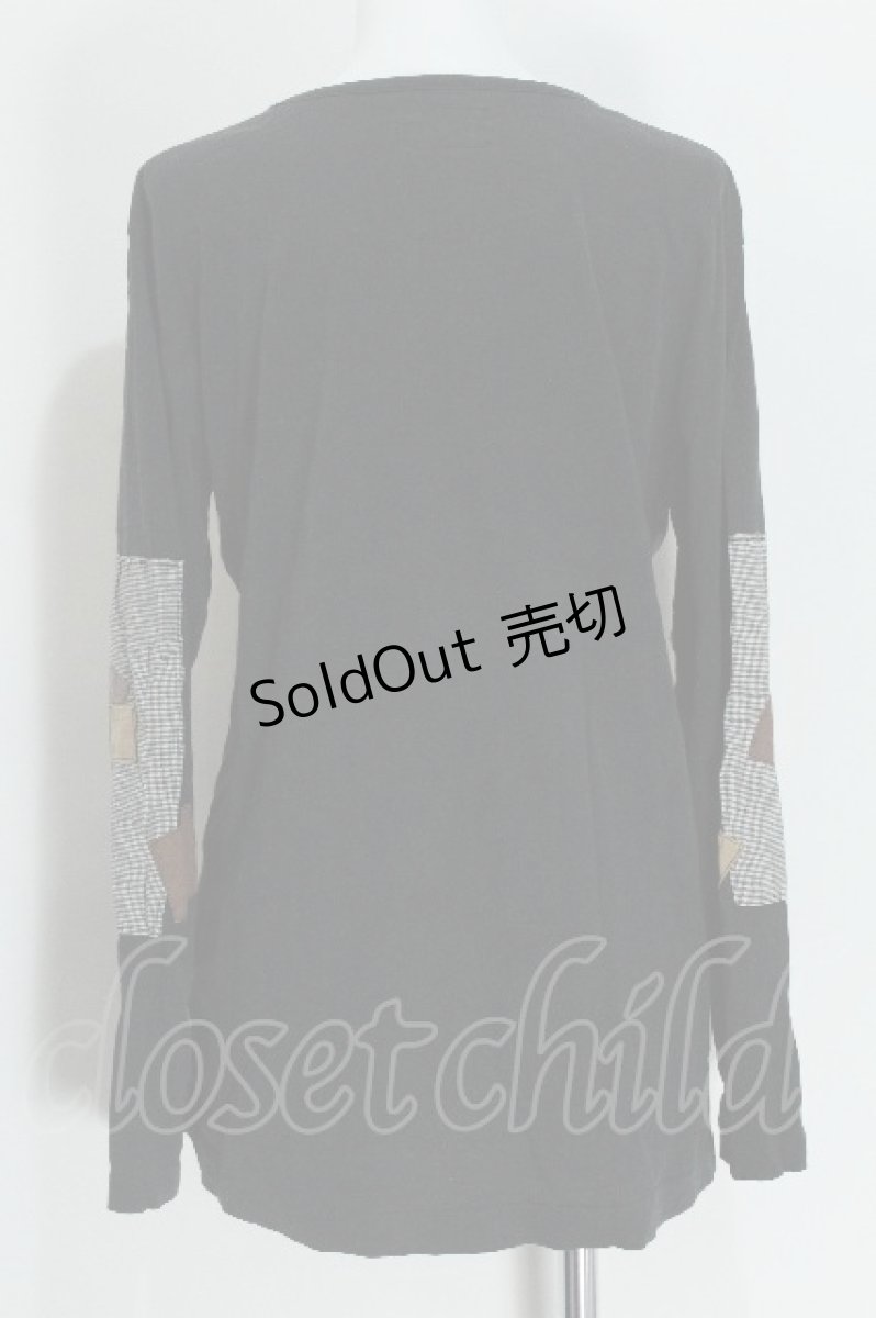 画像2: PINK HOUSE / ロゴパッチ長袖カットソー  黒 S-26-05-24-010-LO-TS-TE-ZS (2)