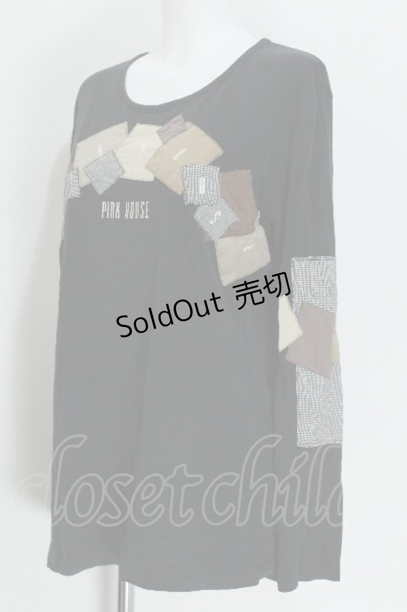 画像4: PINK HOUSE / ロゴパッチ長袖カットソー  黒 S-26-05-24-010-LO-TS-TE-ZS (4)