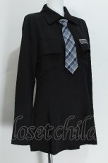 画像3: NieR Clothing / ウエストくびれスタイルアップシャツ【ワンタッチネクタイ付き】  黒 S-26-05-24-017-PU-BL-TE-ZS (3)