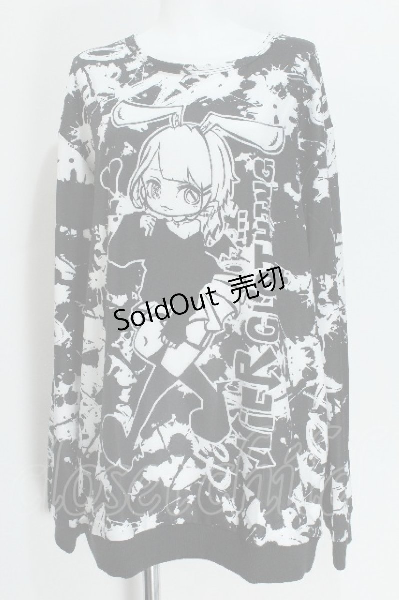 画像1: NieR Clothing / UNISEX PULLOVER プルオーバー 【BUNNY GIRL】  黒 S-26-05-24-019-PU-TO-TE-ZS (1)