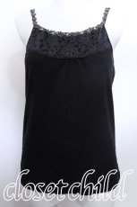 画像1: axes femme / お花レースキャミソール M 黒 S-26-05-25-052-AX-TO-HR-ZS (1)