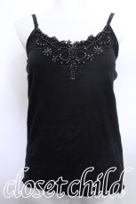 画像1: axes femme / ビーズ刺繍キャミソール M 黒 S-26-05-25-054-AX-TO-HR-ZS (1)