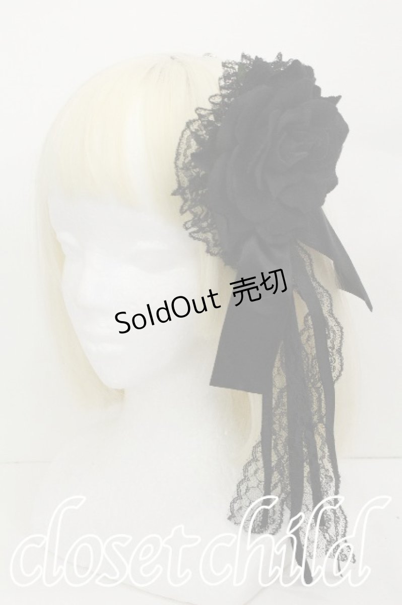 画像1: GOTH / 薔薇ブローチ  黒 S-26-05-25-021-GO-AC-HR-ZS (1)