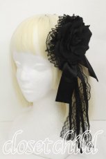 画像1: GOTH / 薔薇ブローチ  黒 S-26-05-25-021-GO-AC-HR-ZS (1)