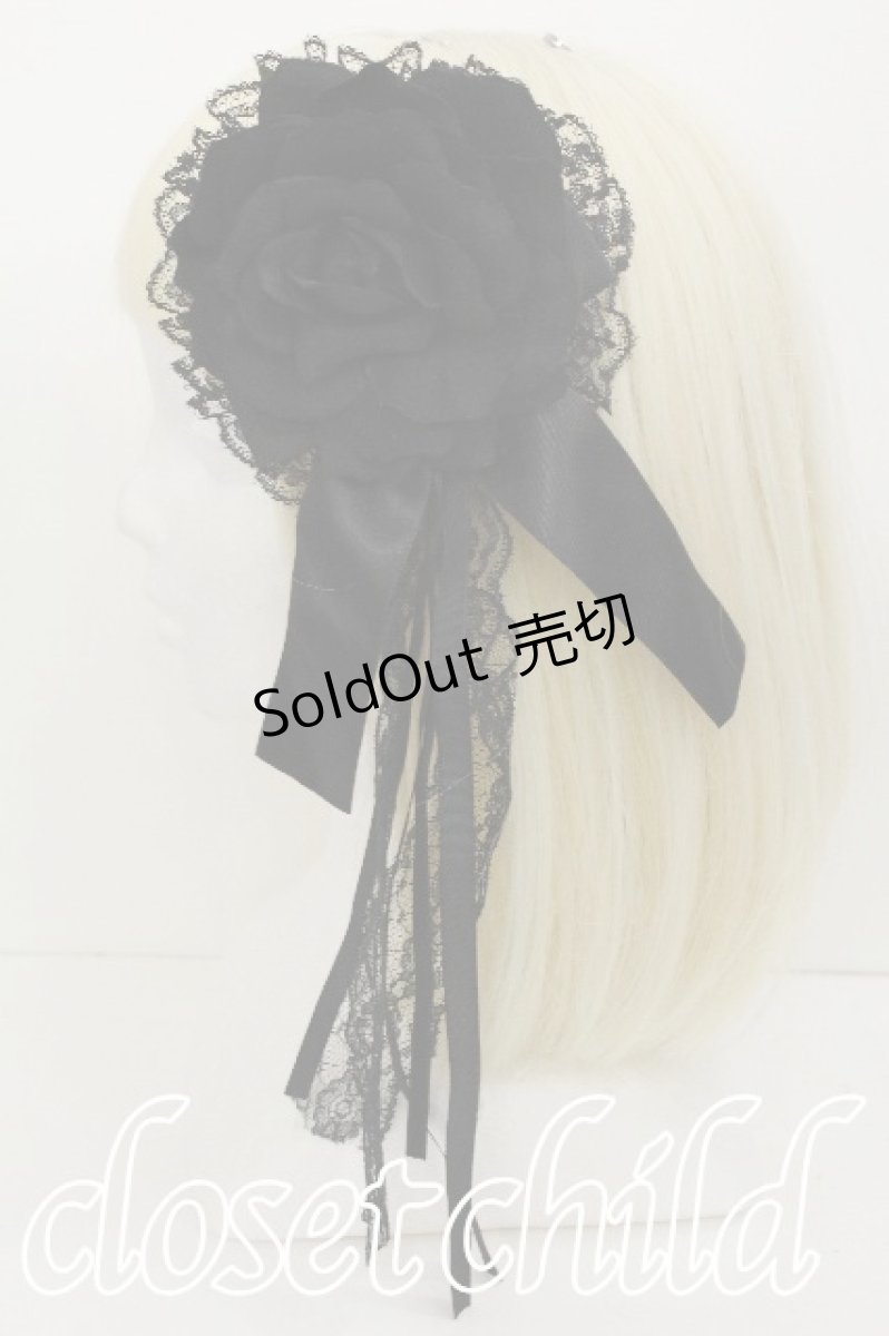画像2: GOTH / 薔薇ブローチ  黒 S-26-05-25-021-GO-AC-HR-ZS (2)