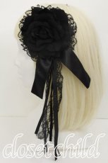 画像2: GOTH / 薔薇ブローチ  黒 S-26-05-25-021-GO-AC-HR-ZS (2)