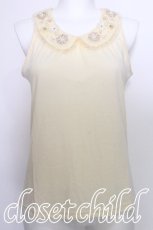 画像1: axes femme / レース衿タンクトップ  キナリ S-26-05-25-033-AX-TO-HR-ZS (1)