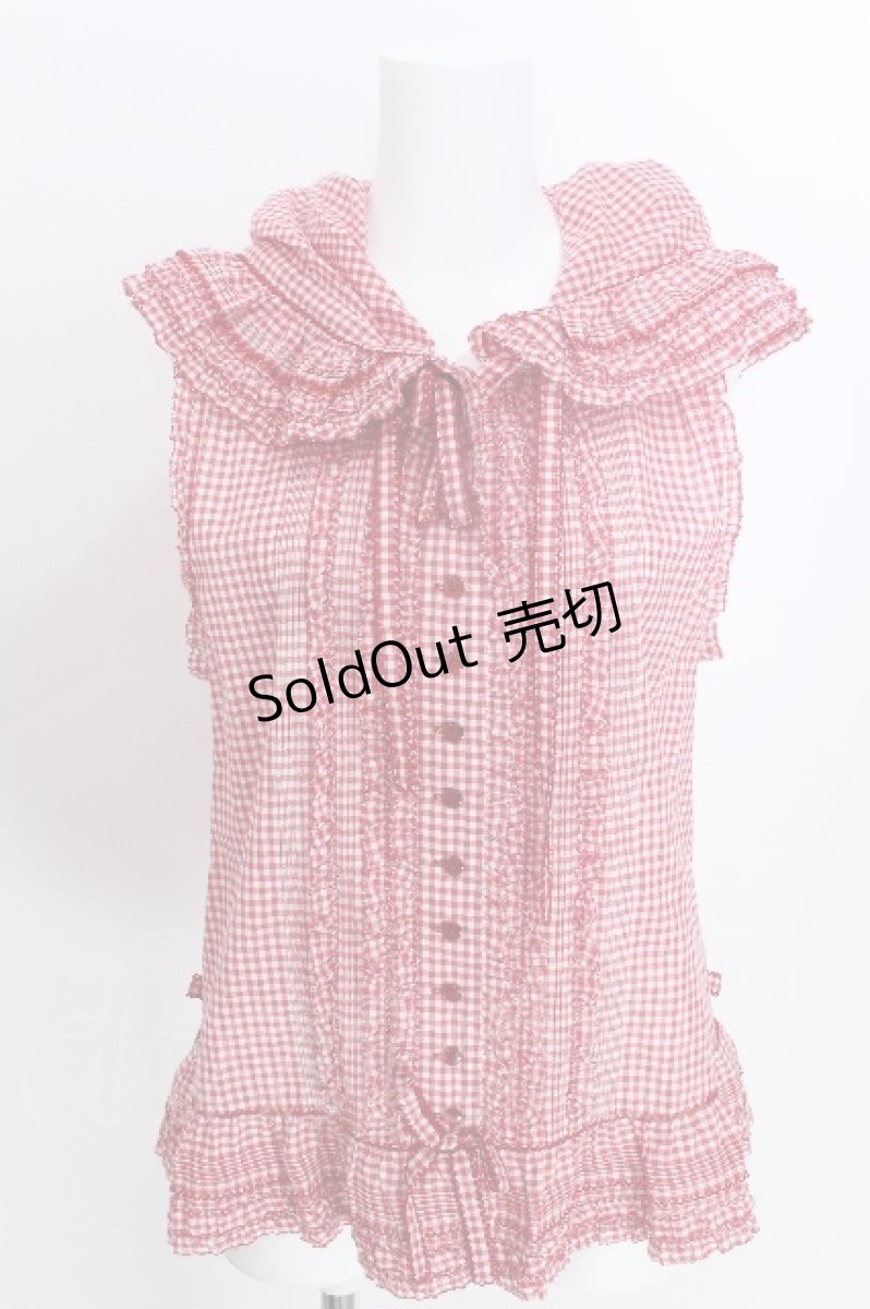 画像1: PINK HOUSE / フードベスト  赤Ｘ白チェック S-26-05-27-005-LO-TO-SA-ZS (1)