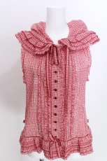 画像1: PINK HOUSE / フードベスト  赤Ｘ白チェック S-26-05-27-005-LO-TO-SA-ZS (1)