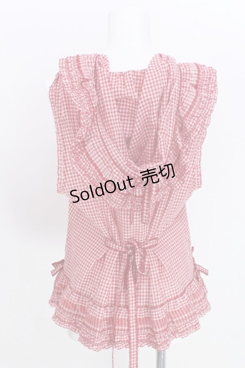 画像2: PINK HOUSE / フードベスト  赤Ｘ白チェック S-26-05-27-005-LO-TO-SA-ZS (2)