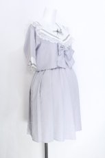画像3: DearMyLove / レースフリルリボン学園ワンピース  サックス S-26-05-27-054-GO-OP-AS-ZS (3)