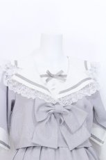 画像4: DearMyLove / レースフリルリボン学園ワンピース  サックス S-26-05-27-054-GO-OP-AS-ZS (4)