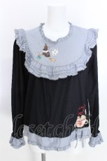 画像1: PINK HOUSE / ハロウィーンワンダーランド刺繍使いブラウス  黒 S-26-05-27-012-LO-BL-HR-ZS (1)